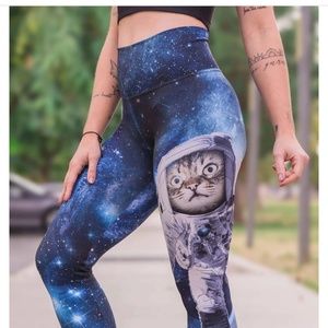 Catstronaut (Space Cat) - Athleisure Leggings -cropped